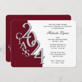 Invitation Classe de 2024 Grad Silver et Bourgogne (Devant / Derrière)