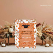 Invitation Classe de 2024 Graduation Terracotta Orange Feuill