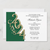 Invitation Classe de 2024 Grand Or et Vert (Devant)