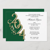 Invitation Classe de 2024 Grand Or et Vert (Devant / Derrière)