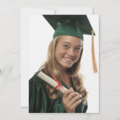 Invitation Classe de 2024 Green Agate Photo Dark Graduation (Dos)