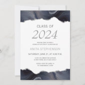 Invitation Classe de 2024 Photo Blue Grey Agate Graduation (Devant)