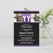 Invitation Classe de 2024 Royal Purple Graduation Photo (Debout devant)