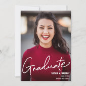 Invitation Classe de 2024 Script Custom Graduate Photo (Devant)