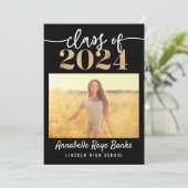 Invitation Classe de 2024 Script noir imprimable (Debout devant)