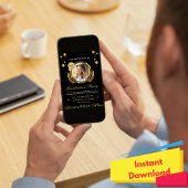 Invitation Classe de 2025 Black & Gold Elegant Graduation