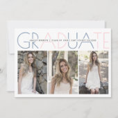 Invitation Classe de 2025 bleu poussiéreux photo de graduatio (Devant)