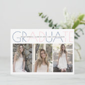 Invitation Classe de 2025 bleu poussiéreux photo de graduatio (Debout devant)