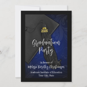 Invitation Classe de 2025 Blue Tassel College Graduation