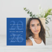 Invitation Classe de 2025 classique bleu remise de diplômes p (Debout devant)