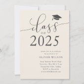 Invitation Classe de 2025 Cream Graduation Party (Devant)