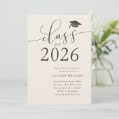 Invitation Classe de 2025 Cream Graduation Party (Debout devant)
