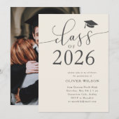 Invitation Classe de 2025 Cream Graduation Party (Devant / Derrière)