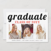 Invitation Classe de 2025 diplôme de typographie photo (Devant)