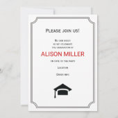 Invitation Classe de 2025 diplômé en typographie rouge photo (Dos)