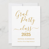 Invitation Classe de 2025 Elegant Gold Script Graduation Part (Devant)