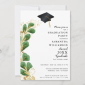 Invitation Classe de 2025 Elégant Green Photo Graduation (Devant)