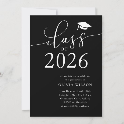 Invitation Classe de 2025 Gold and Black Graduation Party (Devant)