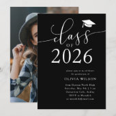 Invitation Classe de 2025 Gold and Black Graduation Party (Devant / Derrière)