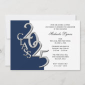 Invitation Classe de 2025 Grad Silver avec option de couleur (Devant)