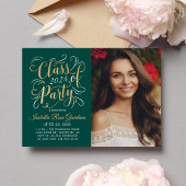 Invitation Classe de 2025 Green Gold Graduation Party Photo