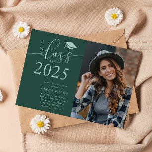 Invitation Classe de 2025 Green Graduation Party Photo