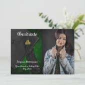 Invitation Classe de 2025 Green Tassel Photo Graduation (Debout devant)