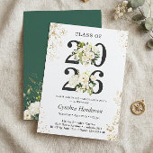Invitation Classe de 2025 Greenery Floral Graduation Party
