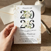 Invitation Classe de 2025 Greenery Floral Graduation Party