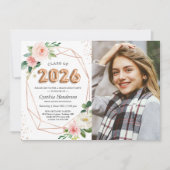 Invitation Classe de 2025 Lettres à ballons - Diplôme photo (Devant)