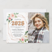 Invitation Classe de 2025 Lettres à ballons - Diplôme photo (Devant)