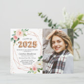 Invitation Classe de 2025 Lettres à ballons - Diplôme photo (Debout devant)