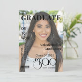 Invitation Classe de 2025 Magazine Couverture Photo Graduatio (Debout devant)