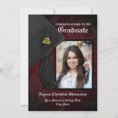Invitation Classe de 2025 Maroon Tassel Photo Graduation (Devant)