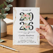 Invitation Classe de 2025 Moderne Blush Floral Graduation