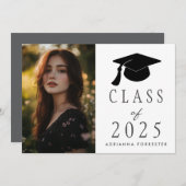 Invitation Classe De 2025 Moderne Casquette Photo (Devant / Derrière)