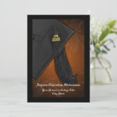 Invitation Classe de 2025 Orange Tassel Diplôme Dignifié (Debout devant)