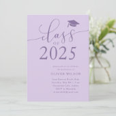 Invitation Classe de 2025 Purple Graduation Party (Debout devant)