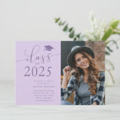 Invitation Classe de 2025 Purple Graduation Party Photo (Debout devant)