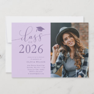 Invitation Classe de 2025 Purple Graduation Party Photo