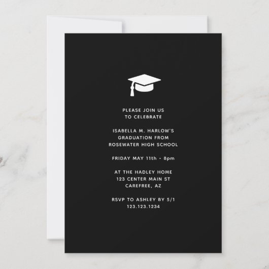 Invitation Classe de 2025 Red and Black Graduation (Dos)