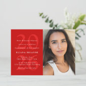 Invitation Classe de 2025 rouge classique fête de graduation (Debout devant)