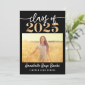 Invitation Classe de 2025 Script noir imprimable (Debout devant)