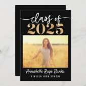 Invitation Classe de 2025 Script noir imprimable (Devant / Derrière)