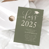 Invitation Classe de 2025 Script Sage Green Graduation Party