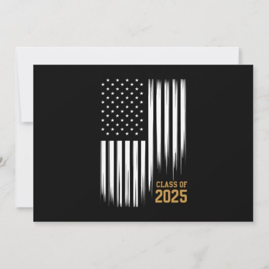 Invitation Classe De 2025 Senior American Flag Graduation (Devant)