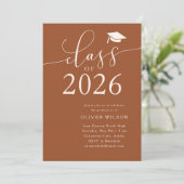 Invitation Classe de 2025 Terracotta Graduation Party (Debout devant)