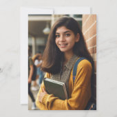 Invitation Classe de 2025 Turquoise Agate Photo Casquette Dar (Dos)