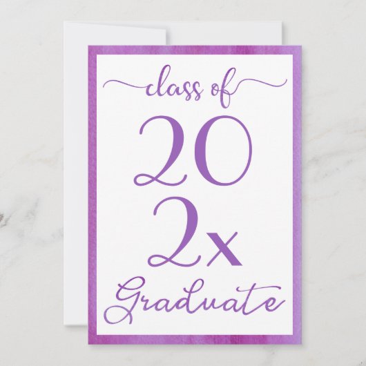 Invitation Classe De 2025 Violet Graduation Party (Devant)