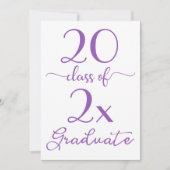 Invitation Classe De 2025 Violet Script Graduation Minimale (Devant)